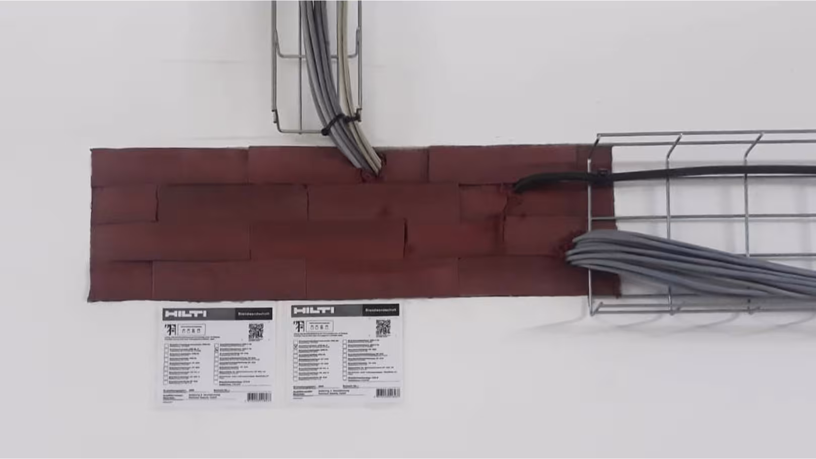 Kabelschott mit Hilti CFS-B Bandage in einem EDEKA-Markt, Brandschutz von IVS Mecklenburg-Vorpommern
