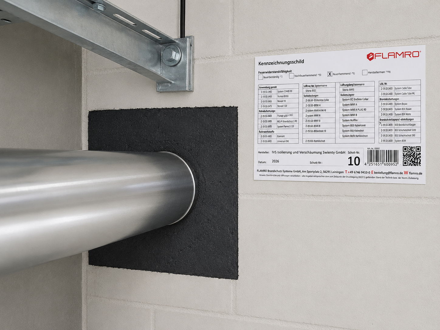 IVS carried out insulation work, fire seals and the complete fire wall documentation at Sweet Tec in Boizenburg